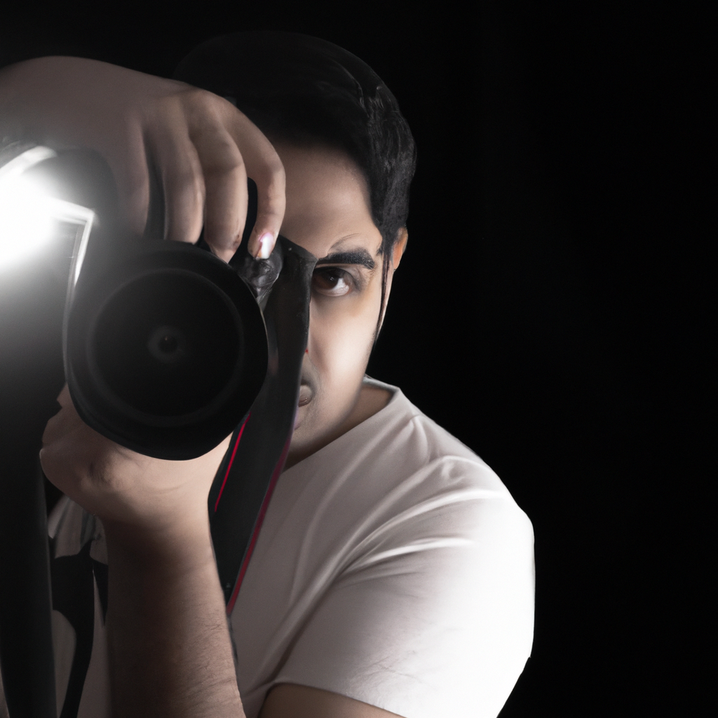 Retrato generado de Mateo, Fotógrafo, con cámara en mano, luz continua